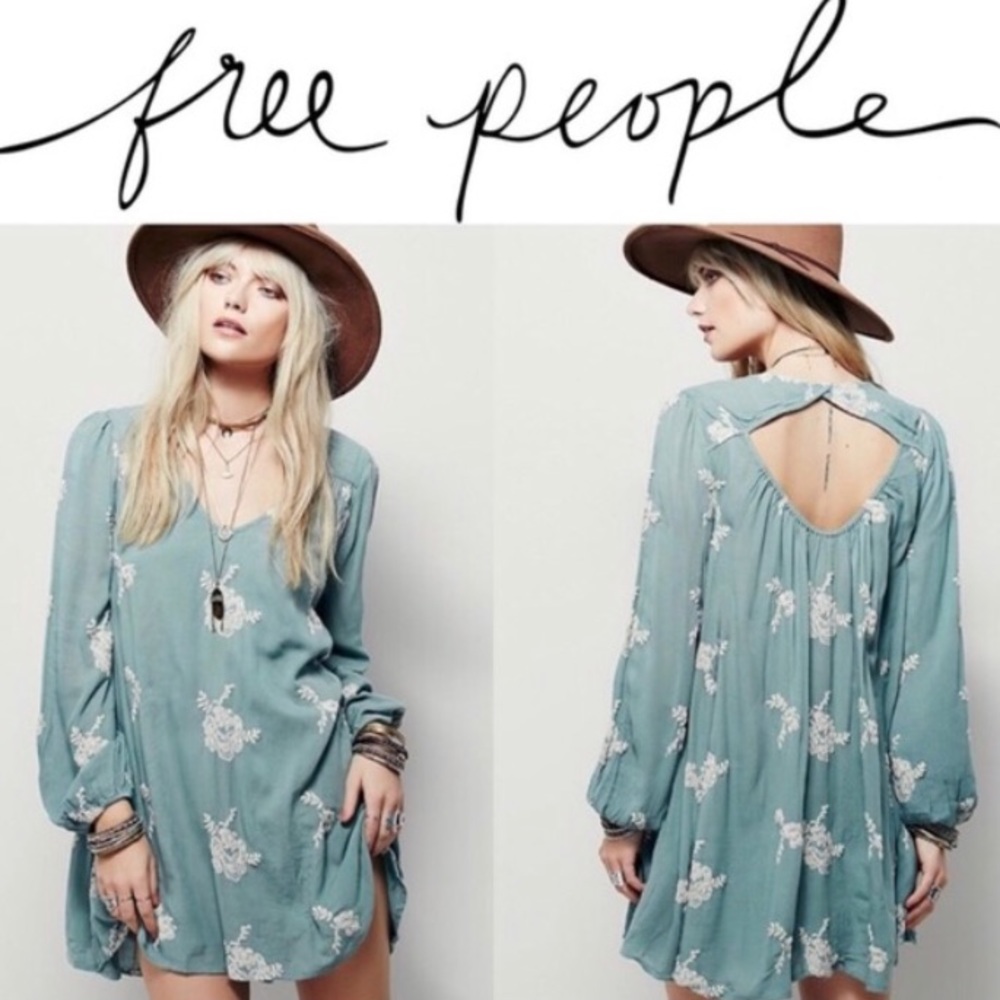 FRRE PEOPLE Emma Embroidered Shift Dress